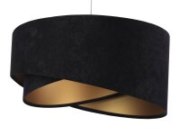 Suspension MADAN Noir Or Tissu &Oslash;50cm rond