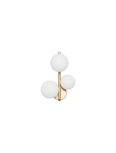 Wandlampe rund G9 32 cm hoch in Gold Weiß Glas Metall MORGAN