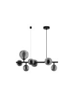 Moderne H&auml;ngelampe G9 Schwarz Grau 65 cm lang 7 flammig