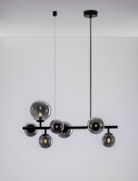 Moderne Hängelampe G9 Schwarz Grau 65 cm lang 7 flammig