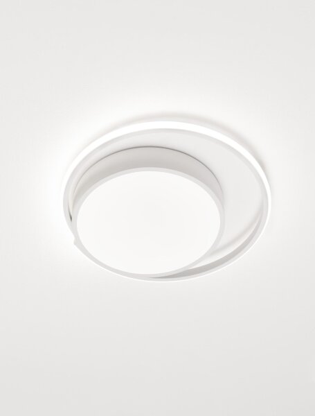 LED Deckenlampe flach Ø 40 cm Weiß warmweiß MURIEL Aluminium
