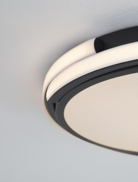 LED Deckenleuchte Schwarz Ø 40 cm flach warmweiß MURIEL