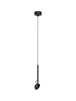 Schmale LED Pendelleuchte Ø 8 cm Schwarz...
