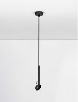 Schmale LED Pendelleuchte Ø 8 cm Schwarz...