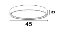 LED Deckenlampe flach Ø 45 cm Weiß dimmbar...
