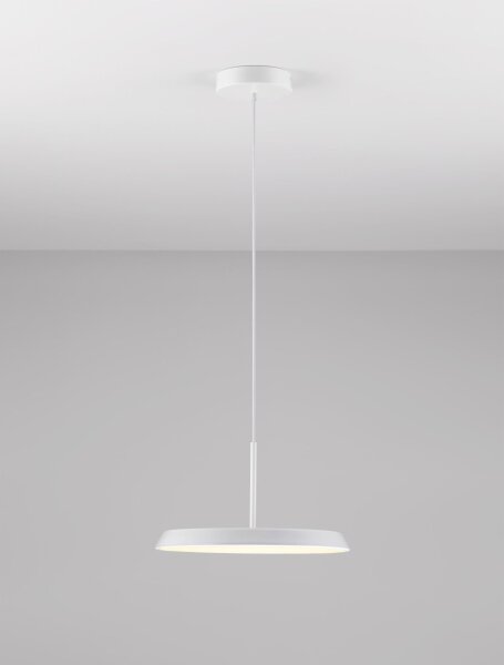 LED Hängeleuchte Weiß Ø 40 cm rund warmweiß NEOMA Aluminium
