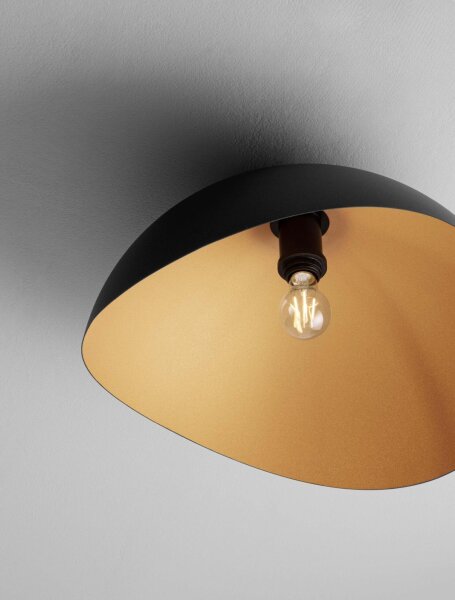 Deckenleuchte E27 in Schwarz Gold Ø 50 cm rund NEVADA Modern