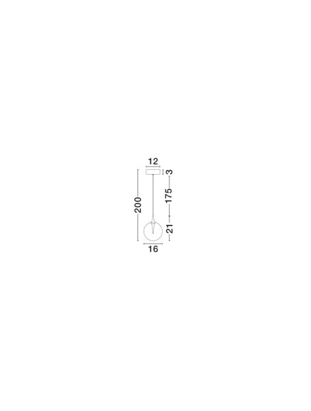 LED Hängelampe Schwarz Ø 16 cm Glas rund warmweiß NEVILLE