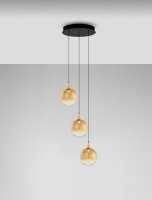 LED Hängeleuchte in Schwarz Gold 36 cm breit dimmbar...