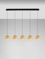 LED Hängelampe 115 cm lang in Schwarz Gold dimmbar...