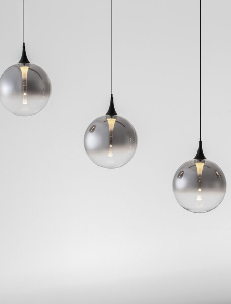 LED Hängeleuchte dimmbar Schwarz 115 cm lang Glas 5 flammig