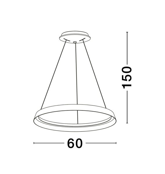 LED Pendelleuchte dimmbar Weiß Ø 60 cm Ring Farbwechsel