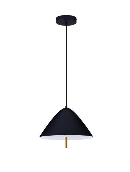 Runde LED Pendelleuchte Ø 40 cm Schwarz höhenverstellbar