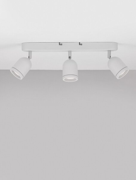 Deckenlampe Weiß 48 cm lang GU10 schwenkbar Metall 3 flammig