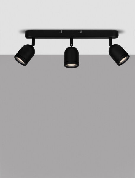 Deckenstrahler Metall GU10 Schwarz 48 cm lang schwenkbar