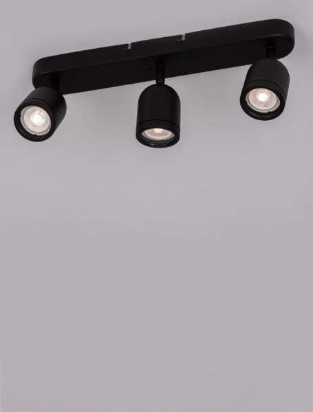 Deckenstrahler Metall GU10 Schwarz 48 cm lang schwenkbar