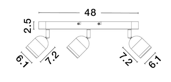 Deckenstrahler Metall GU10 Schwarz 48 cm lang schwenkbar