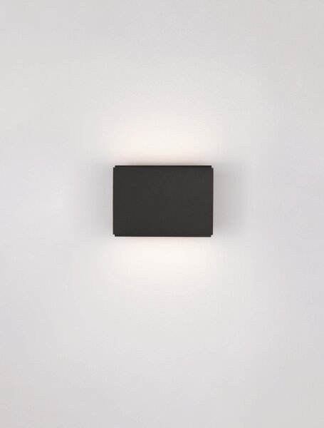 LED Wandleuchte Schwarz 11,1 cm breit Up Down 2 flammig