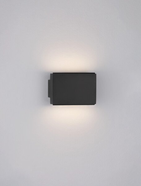 LED Wandleuchte Schwarz 11,1 cm breit Up Down 2 flammig