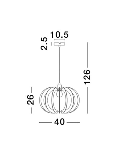 Pendelleuchte rund E27 Ø 40 cm Weiß Natur höhenverstellbar