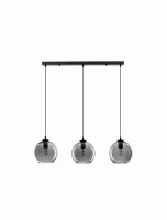 Pendelleuchte E27 84 cm lang Schwarz Grau h&ouml;henverstellbar