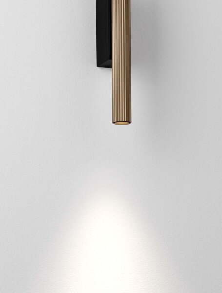 LED Wandlampe Up Down 30 cm hoch in Schwarz Gold warmweiß