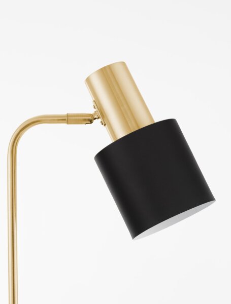 Stehlampe E27 154 cm in Gold Schwarz schwenkbar Retro Metall