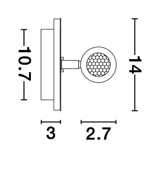 LED Wandspot Schwarz Metall schwenkbar 14 cm warmweiß 780 lm