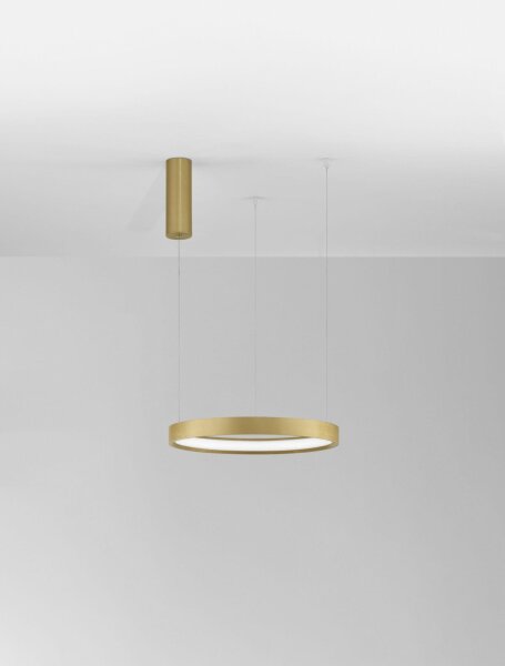 LED Pendelleuchte Ring Ø 40 cm in Gold gebürstet dimmbar