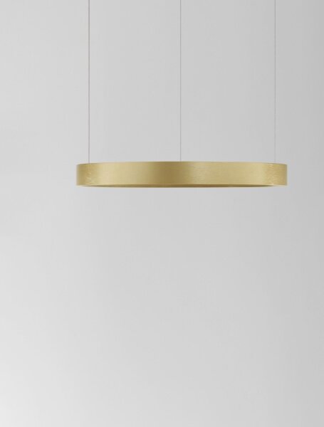 LED Pendelleuchte Ring Ø 40 cm in Gold gebürstet dimmbar