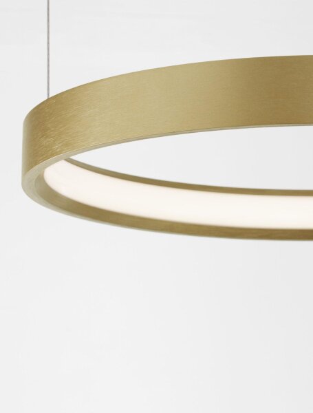 LED Pendelleuchte Ring Ø 40 cm in Gold gebürstet dimmbar