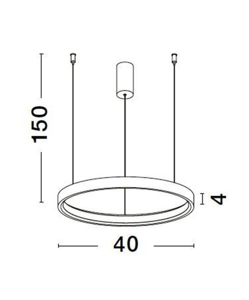 LED Pendelleuchte Ring Ø 40 cm in Gold gebürstet dimmbar