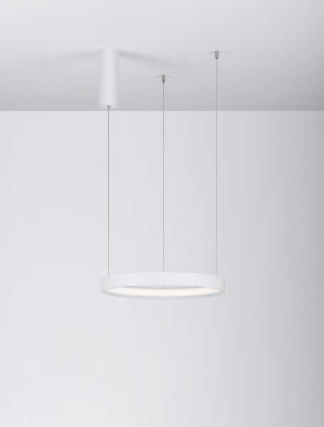 LED Hängeleuchte Weiß Ø 40 cm dimmbar höhenverstellbar Ring