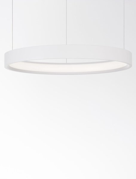 LED Hängeleuchte Weiß Ø 40 cm dimmbar höhenverstellbar Ring