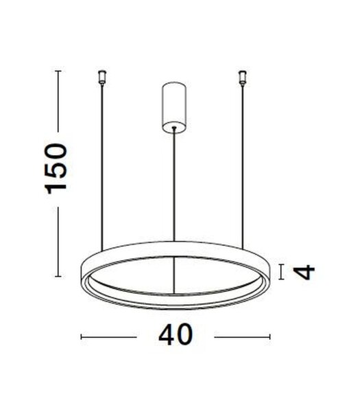 LED Hängeleuchte Weiß Ø 40 cm dimmbar höhenverstellbar Ring