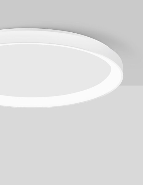 LED Deckenleuchte Weiß Ø 58 cm dimmbar rund warmweiß flach