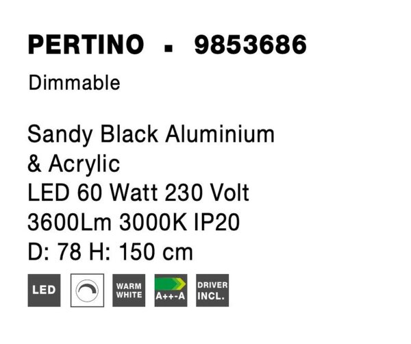 LED Kronleuchter Ø 78 cm Schwarz dimmbar höhenverstellbar