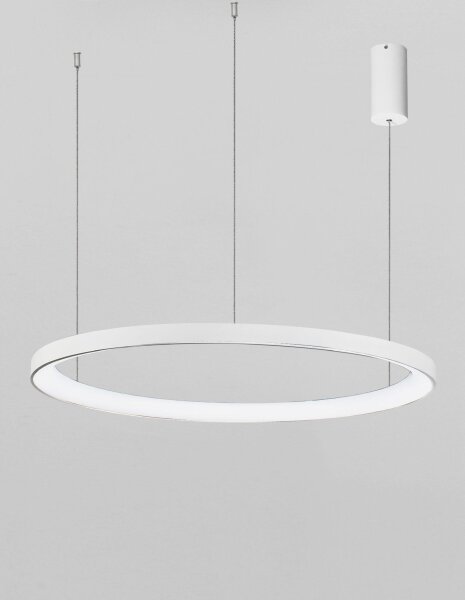 LED Pendelleuchte dimmbar Weiß Ø 78 cm Ring warmweiß Modern