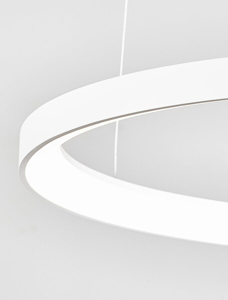 LED Hängeleuchte Weiß Ø 58 cm dimmbar Ring warmweiß Modern
