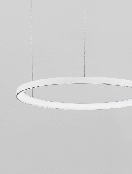 LED Hängeleuchte Weiß Ø 58 cm dimmbar Ring warmweiß Modern
