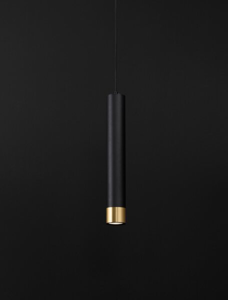 Pendelleuchte schmal GU10 Ø 6 cm in Schwarz Gold OTIS Modern