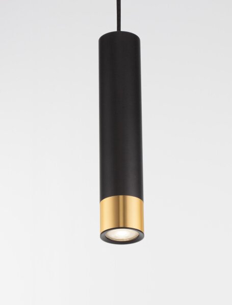 Hängelampe in Schwarz Gold Ø 6 cm GU10 schmal OTIS Aluminium