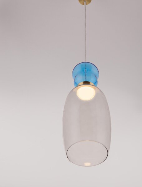 LED Pendelleuchte schmal Ø 15 cm in Gold Grau Blau warmweiß