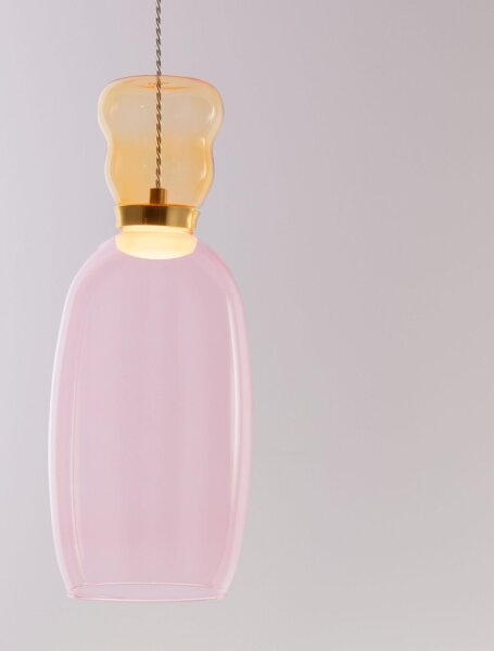 LED Hängeleuchte in Gold Rosa Gelb Ø 15 cm höhenverstellbar