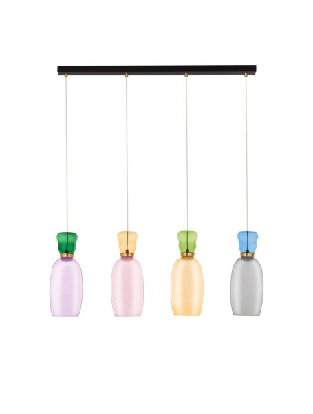LED Pendelleuchte 90 cm lang Schwarz Bunt höhenverstellbar