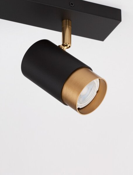 Deckenstrahler GU10 35 cm lang in Schwarz Gold schwenkbar
