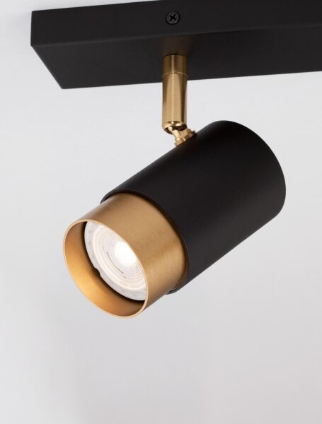 Deckenstrahler GU10 35 cm lang in Schwarz Gold schwenkbar