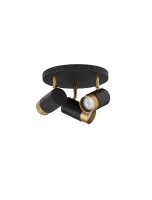 Spotleuchte Retro in Schwarz Gold &Oslash; 22 cm GU10 schwenkbar