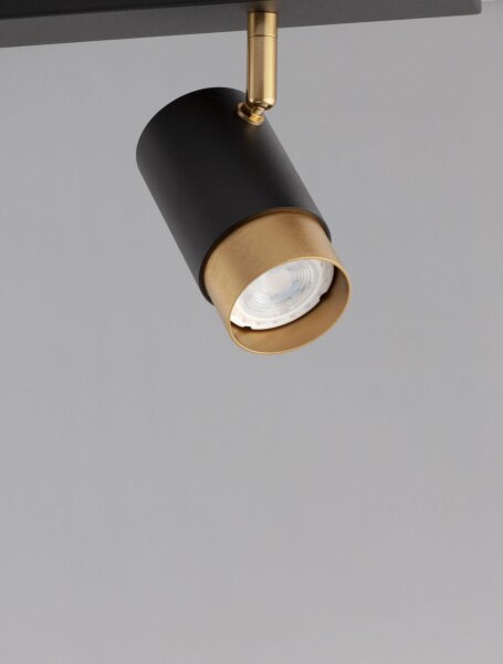Deckenlampe in Schwarz Gold 60 cm lang GU10 schwenkbar Retro