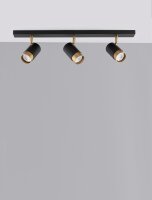 Deckenlampe in Schwarz Gold 60 cm lang GU10 schwenkbar Retro